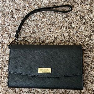Black Kate Spade phone holder and wallet
